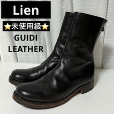 LIEN GUIDI Leder Back Zip Stiefel Größe 41 Schwarz Leder Vibram Sohle Gebraucht