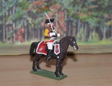 vollplastische Zinnfigur  von Peip : preußischer Kürasier zu Pferd  ca. 75mm