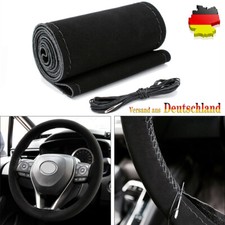 37-38cm Lenkradbezug Echt leder Wildleder Lenkradhülle Zum Schnüren Rutschfest/