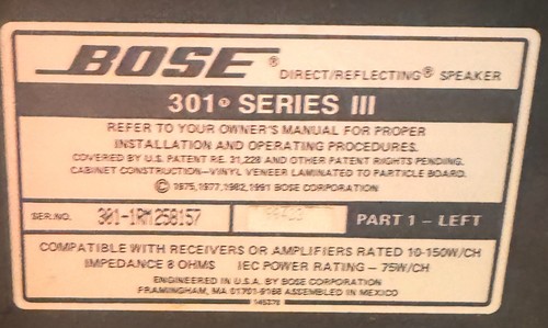 Bose 301 series iii - bose,