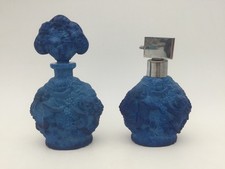 Parfümflacon Schlevogt - Gablonz - Lapislazuli Glas