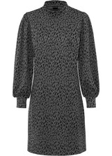 Jacquard-Kleid Gr. 40/42 Grau Leo Damen-Kleid Langarm Freizeitkleid Neu*