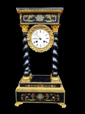 Antike Uhr Französische Boulle Intarsien Portikus Kaminuhr Charles X 19. Jahrhundert