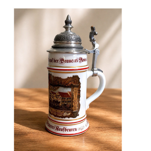 Rastal bierkrug mit - bierkrug, zinndeckel