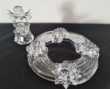 Nachtmann Komet Kerzenleuchter Kristall  4er Set Adventskranz Ø 18cm mit Engel