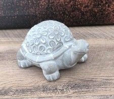 Schildkröte Stein Grau Deko Geschenk Tier Blumen Garten Dekoration Outdoor