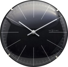 Nextime Tisch- Wanduhr Big Stripe Mini Dome Ø 20 cm schwarz  Tischuhr Wanduhr