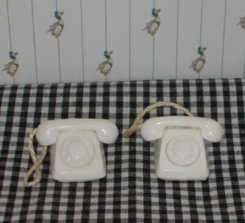 Vintage telefone weiß - vintage,