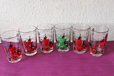 6 Original 60er 70er Trinkglas