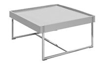 SKID Designer-Couchtisch Lack weiß/Untergestell Metall verchromt WK Wohnen
