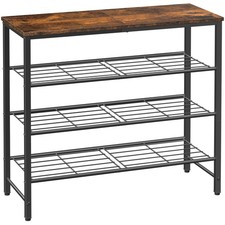 Schuhregal Metall Holz Aufbau