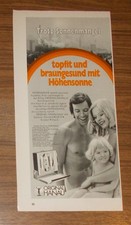 Seltene Werbung ORIGINAL HANAU HÖHENSONNE - topfit und braungesund 1973