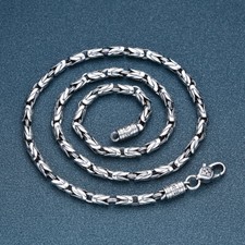 I07 Königskette buddhistisch Mantra Vajra 4 mm Silber 925 Länge 50 cm bis 65 cm