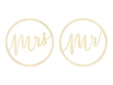 Mr & Mrs Schild 38cm Holz