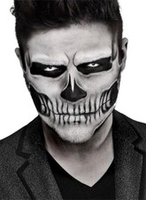 Skeleton Boy Gesicht-Klebetattoo - Fasching Halloween Karneval - Tattookleber
