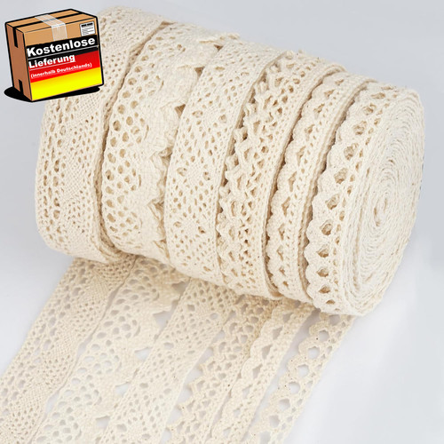 Vintage creme spitzenband - spitzenband, 6