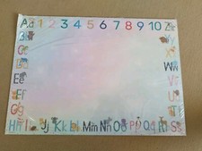 Schreibtischunterlage Papier groß, beschreibbar ABC 59x 42