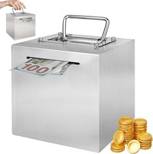 Spardose Erwachsene Edelstahl Safe Sparbüchsen, Safe Sparschwein mit Einem Griff