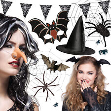 HEXE + FLEDERMAUS + SPINNE - Verkleidung Kostüme Accessoires Party Karneval Deko