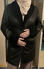 🔝🔝🔝 Damen Echt Ledermantel Schwarz Gr.XL  🔝🔝🔝🔝 Siehe Bilder 