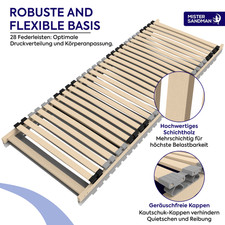 Lattenrost aus Buche 28 Federleisten 80x200 90x200 100x200 120x200 140x200