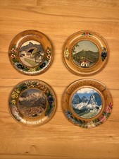 4 Vintage Holz-Wandteller