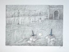 1984 Venedig Karneval Paul Flora Signierter Druck (wohl Offset-Litho) Carnevale