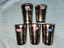5 Trinkbecher Metall Gläser Becher Tasse  Bruchfest Festival Camping Party