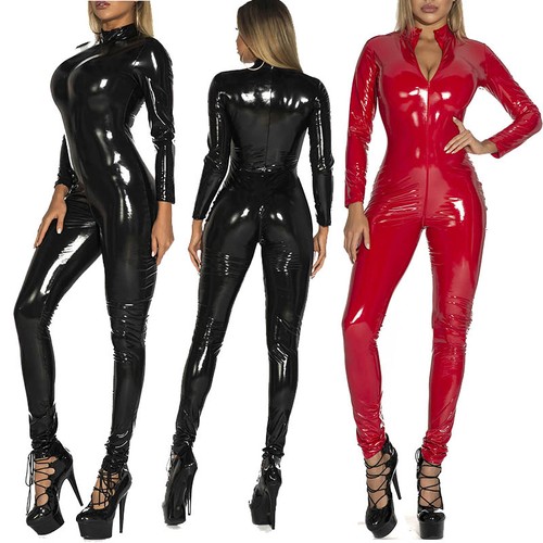 Damen wet look - damen, bodysuit