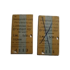 Lübbecke - Bremen, 1937, 2 Sonntagsrückfahrkarten, Dt. Reich, 3.Kl.