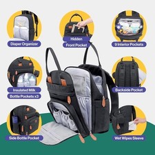 BabbleRoo Wickeltasche Rucksack – Große Kapazität 17 Taschen Wasserabweisend