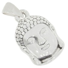 Buddha Kopf Anhänger Silber 925 Tibet Buddhismus Karma Reinkarnation Brahma b834