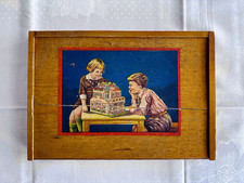 alter Holzbaukasten Holz Spielzeug Baukasten Bausteine Holzklötze Haus