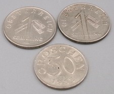 ÖSTERREICH  1. Republik LOT- 1 Schilling 1934+35 - 50 Groschen 1935 - Erhaltung!