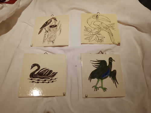 Kacheln vögel selbstgemalt - vögel,