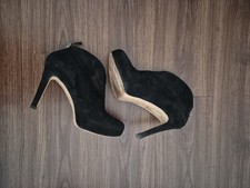 Pura Lopez Damen High Heel Wild Leder Stiefelette Gr 37 schwarz vintage 