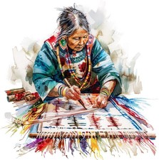 Indian headdress sticker 9x9