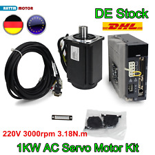 「DE」1KW 1000W AC Servo Motor Driver CNC Kit Servosteuerung 220V 3000-6000rpm 3Nm