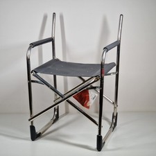 Crespo AL/214 Regiestuhl Campingstuhl Klappstuhl Grau Silber RÜCKENLEHNE FEHLT!