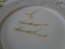 Gold Ohrringe  Gold 585 lang Kugeln Hängeohrringe Gold Ohrhänger Gold 585