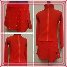 Eiskunstlauf Trainingsset, 2 Teiler Sport, Warm Gr 134-140 Mädchen, Kürkleid 