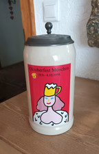 1 L - 1 Liter Bierkrug Maßkrug Jahreskrug München Oktoberfest 1998 - Zinndeckel