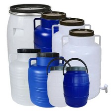 Weithalsfass Futtertonne Deckelfass Kunststoff Regenfass Spund Fass Maischefass