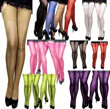 10 Paar-Strapsstrümpfe sehr glänzend Satin versch.Farben Strümpfe Strapse S-XL