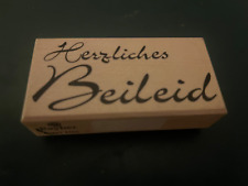 Rayher Holzstempel -herzlichen Beileid- 8x4cm, doppelt vorhanden,wie NEU 