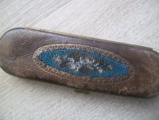 Brillenetui,Antik,Leder mit