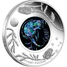 1 Oz Silbermünze  Australien  Pygmy Possum  - Opossum - Opal-Serie - PP - 2013