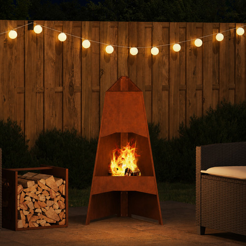 Feuerstelle stahl braun garten - stahl,