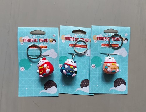 3er set lucky cat maneki - set, neko
