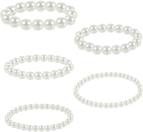 Perlenarmband damen set weiß - perlenarmband,